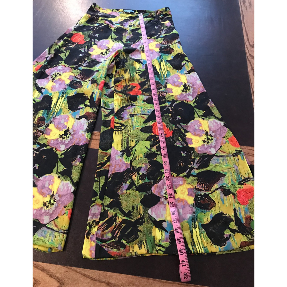 Anthropologie Leifnotes Blurred Dahlia Wide Leg Pants 8 Floral Palazzo - Picture 9 of 14
